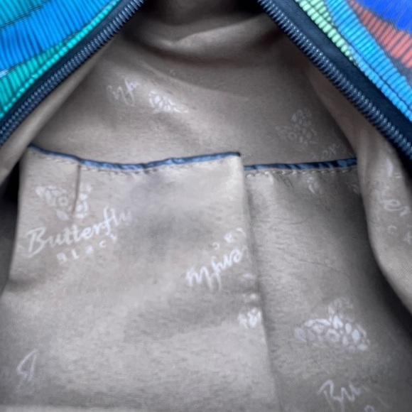 BLACK BUTTERFLY COLORFUL ABSTRACT PATTERN SMALL BACKPACK PURSE - Picture 14 of 16